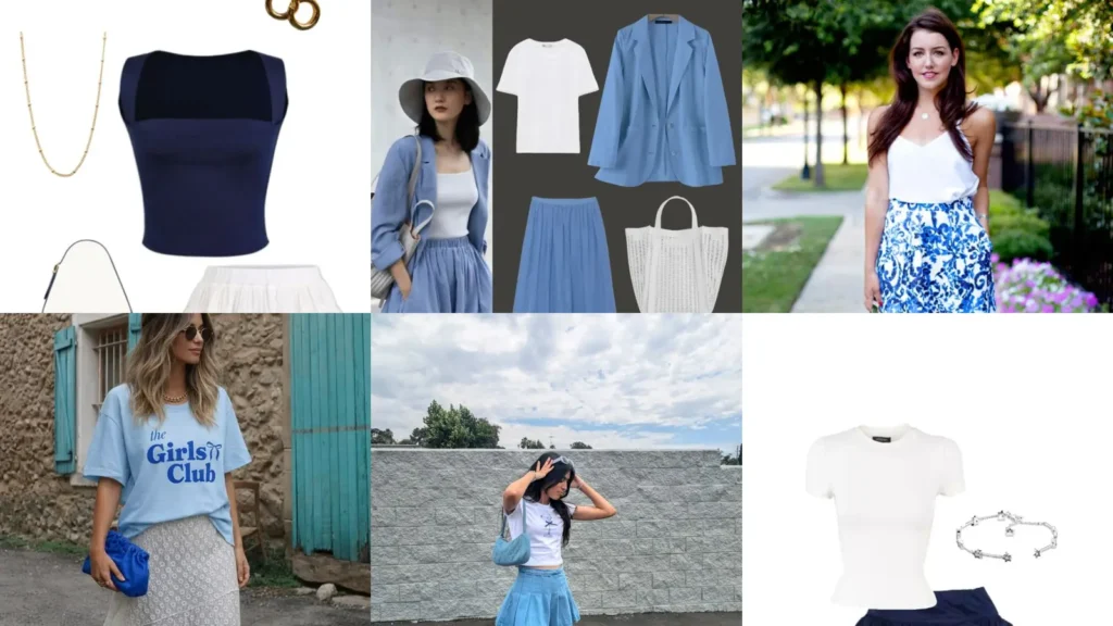 15+ Cute Blue Skirt Outfit Ideas You Can’t Get Around