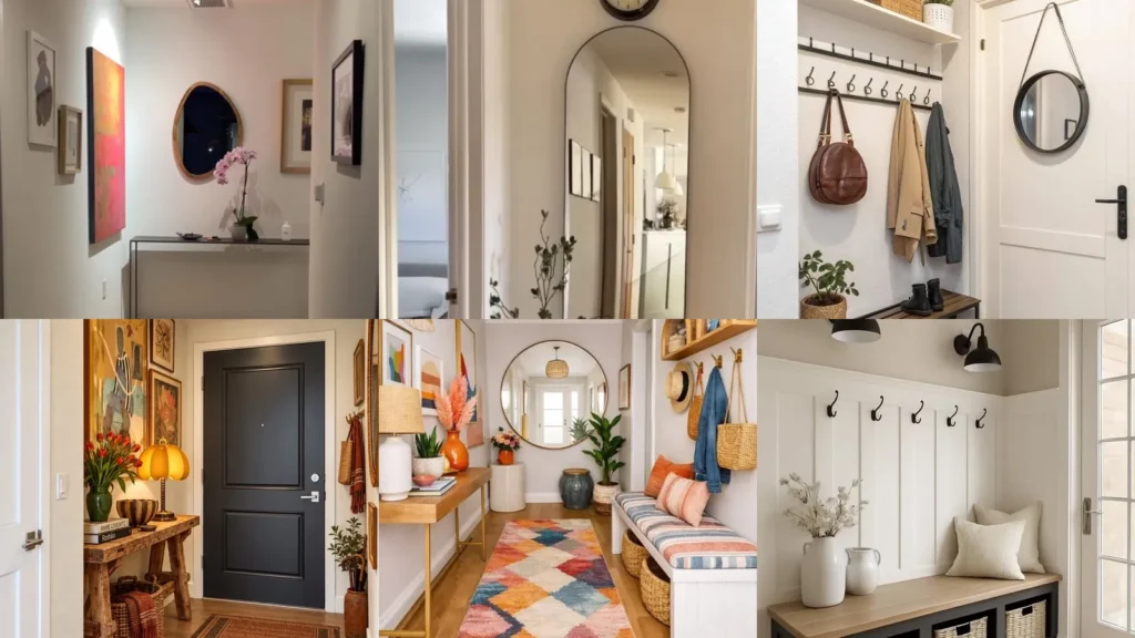 20 Apartment Hallway Decor Ideas With Color, Storage and Pretty Wall Details