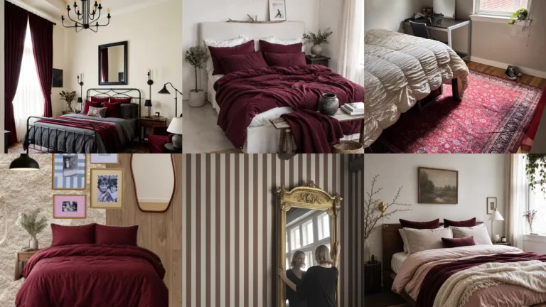 20 Burgundy Bedroom Ideas With Pretty Patterns and Rich Color