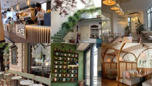 20 Cafe Decor Ideas With Pretty Seating, Plants and Color
