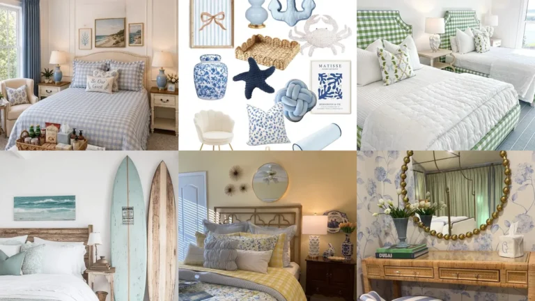 20 Coastal Preppy Room Decor Ideas With Stripes, Gingham and Seashells