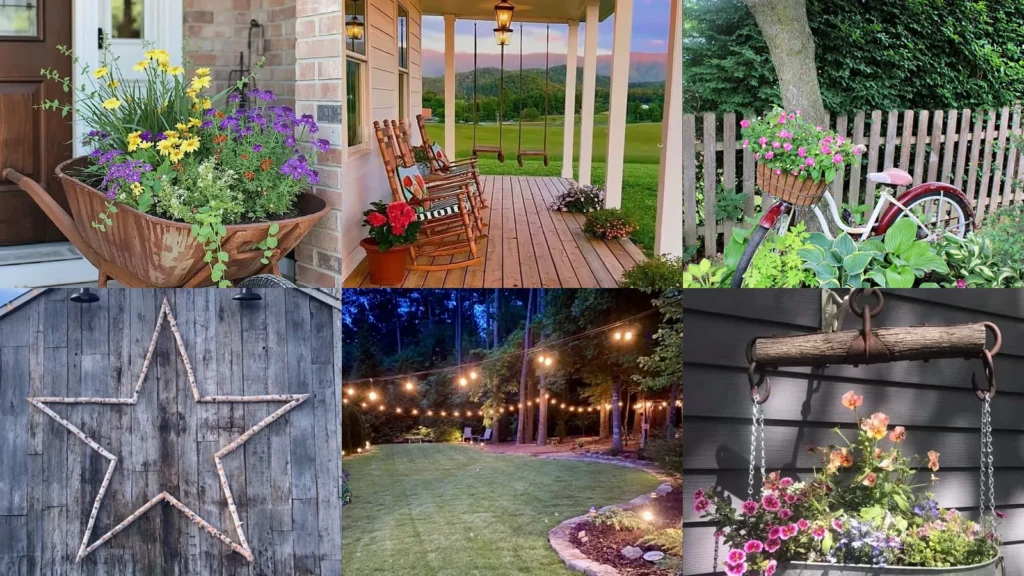 20 Country Farmhouse Yard Decor Ideas With Flowers and Rustic Details