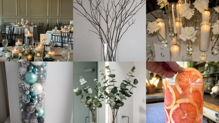 20 Cylinder Vase Decor Ideas With Flowers, Candles and Seasonal Details