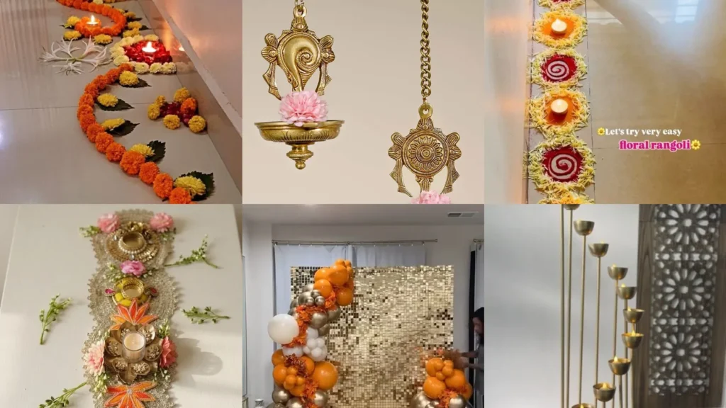 18 Diwali Decoration Ideas With Flowers, Lights and Colorful Details