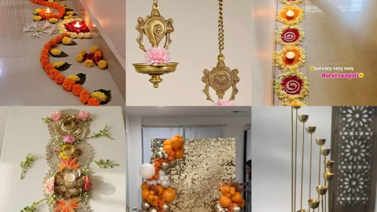 18 Diwali Decoration Ideas With Flowers, Lights and Colorful Details