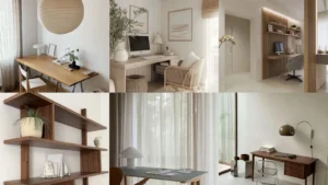 20 Japandi Study Room Decor Ideas With Simple Desks and Pretty Details