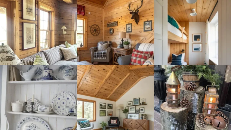20 Knotty Pine Cabin Decor Ideas With Checks, Color and Woodland Details