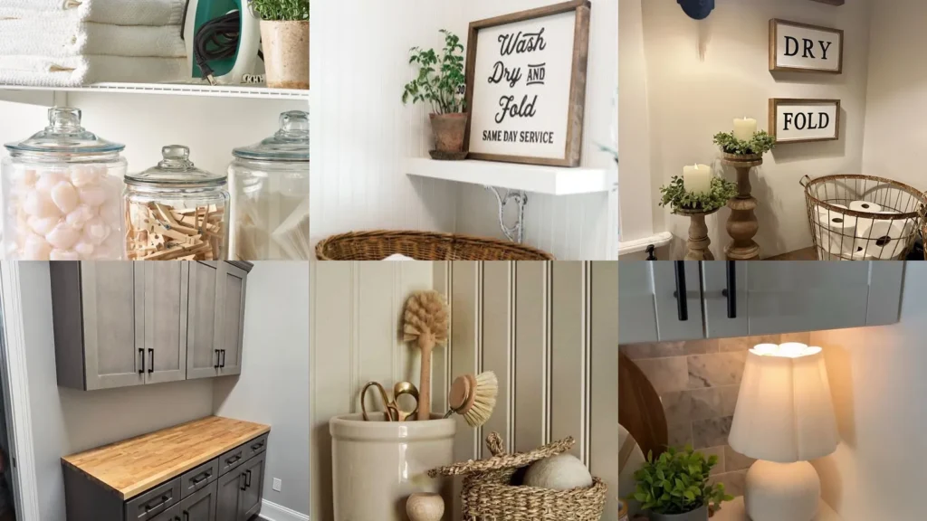 20 Laundry Room Counter Decor Ideas and Pretty Storage Touches