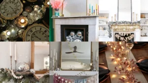 20 New Years Mantel Decor Photos With Stars, Sparkle and Party Details