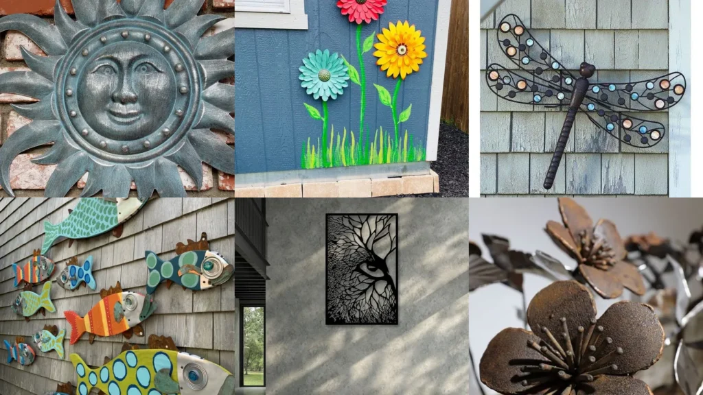 20 Outdoor Metal Wall Decor Ideas With Flowers, Birds and Colorful Details