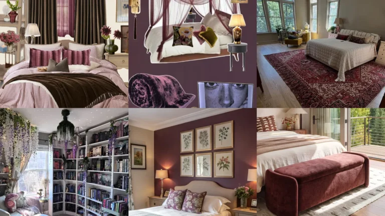 20 Plum Bedroom Ideas With Pretty Bedding, Dark Walls and Vintage Details