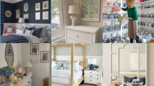 20 Preppy Coastal Bedroom Decor Ideas With Stripes, Shells and Pretty Blues