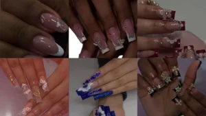20 Quinceanera Nails With Flowers, Sparkle and Pretty French Tips