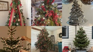 20 Rustic Country Christmas Tree Ideas With Bows, Pinecones and Plaid