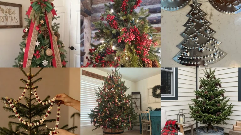 20 Rustic Country Christmas Tree Ideas With Bows, Pinecones and Plaid
