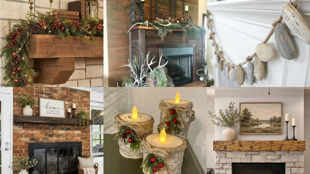 20 Rustic Nature Inspired Mantel Decor Ideas With Greenery and Natural Details