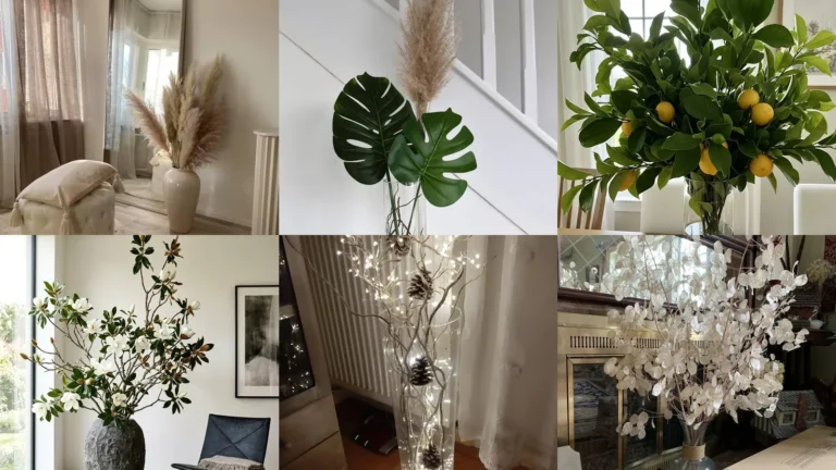 20 Tall Vase Decor Ideas With Pretty Branches, Blooms and Greenery